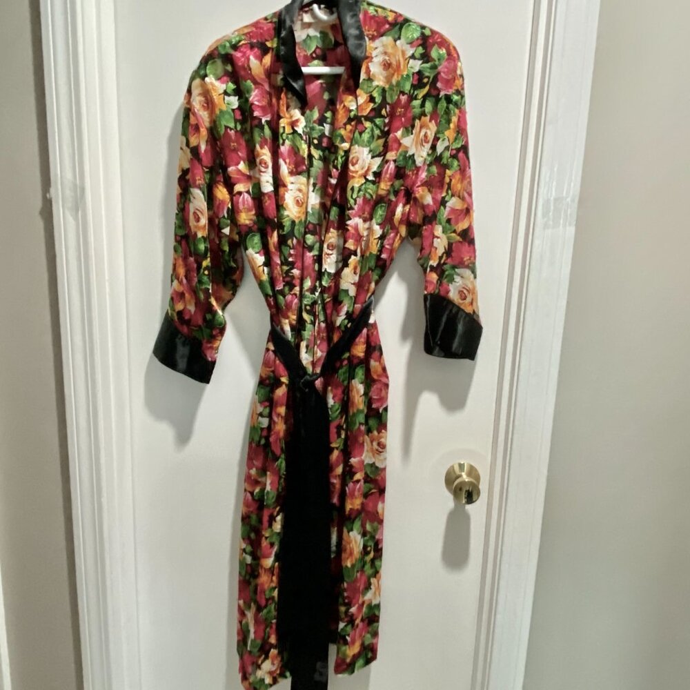 Vintage Victoria's Secret Burnout Gold Label Bohemian Midi Robe Caftan Kimono S
